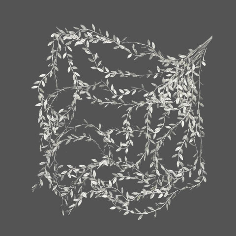 Ramo de Guias de Hojas Metalizada Plateado