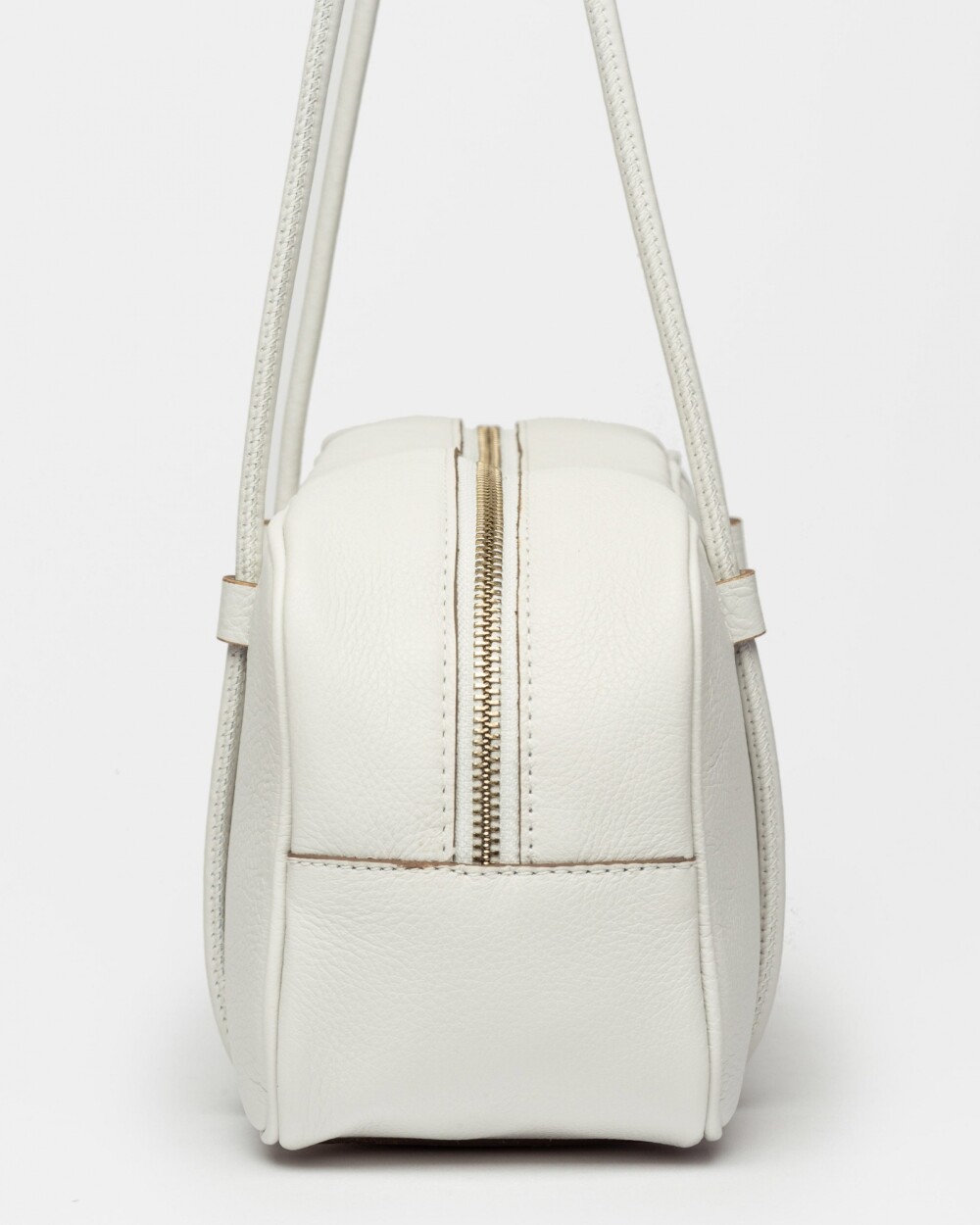 Cartera al hombro Horizon en cuero graneado Blanco