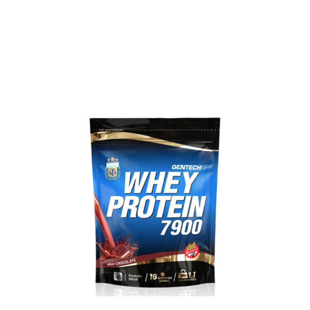 Suplemento Gentech Whey Protein 7900 500 grs. - Sabor chocolate - Marrón Chocolate 