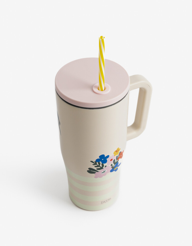 Artículos cocina Vasos Vaso Metálico Diseño Floral - Combinacion Multicolor