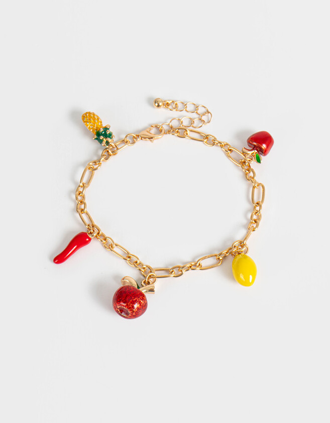 Pulseras Flexibles Frutas Pulsera Flexible Con Frutas - Dorado