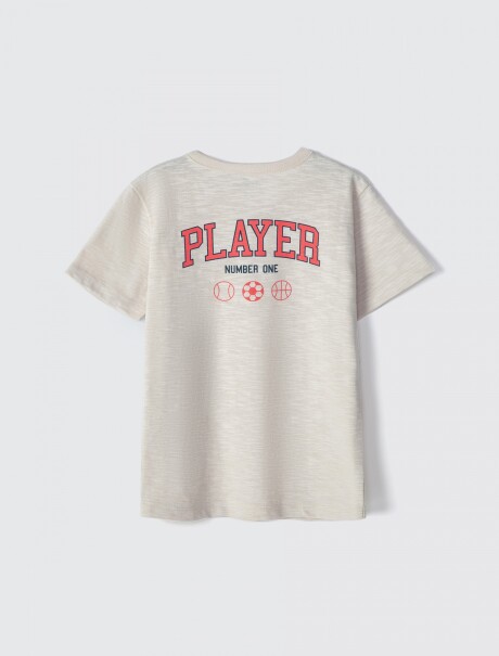 CAMISETA INFANTIL CON ESTAMPA GRIS