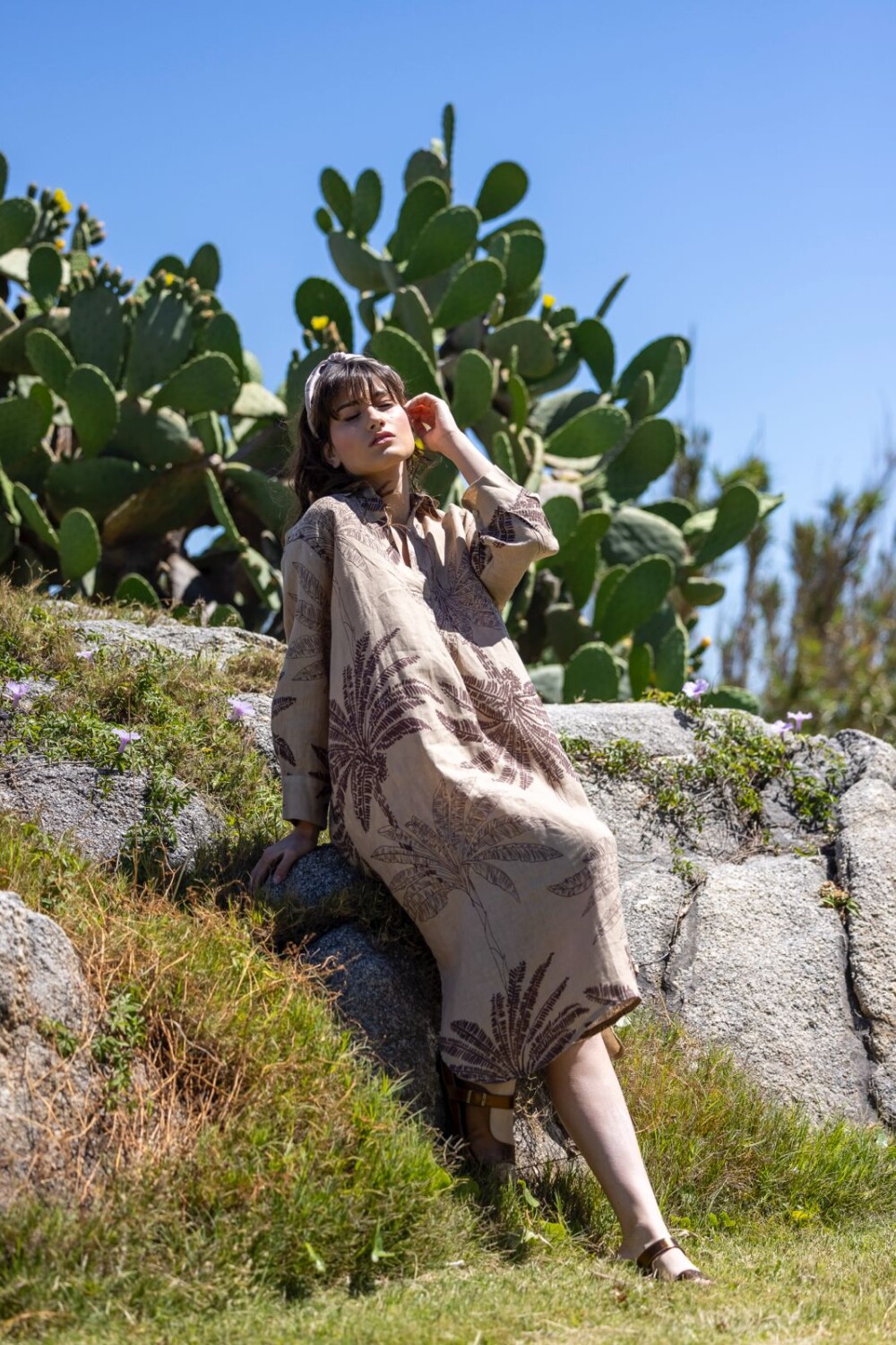 VESTIDO LINO LUMBRE BEIGE