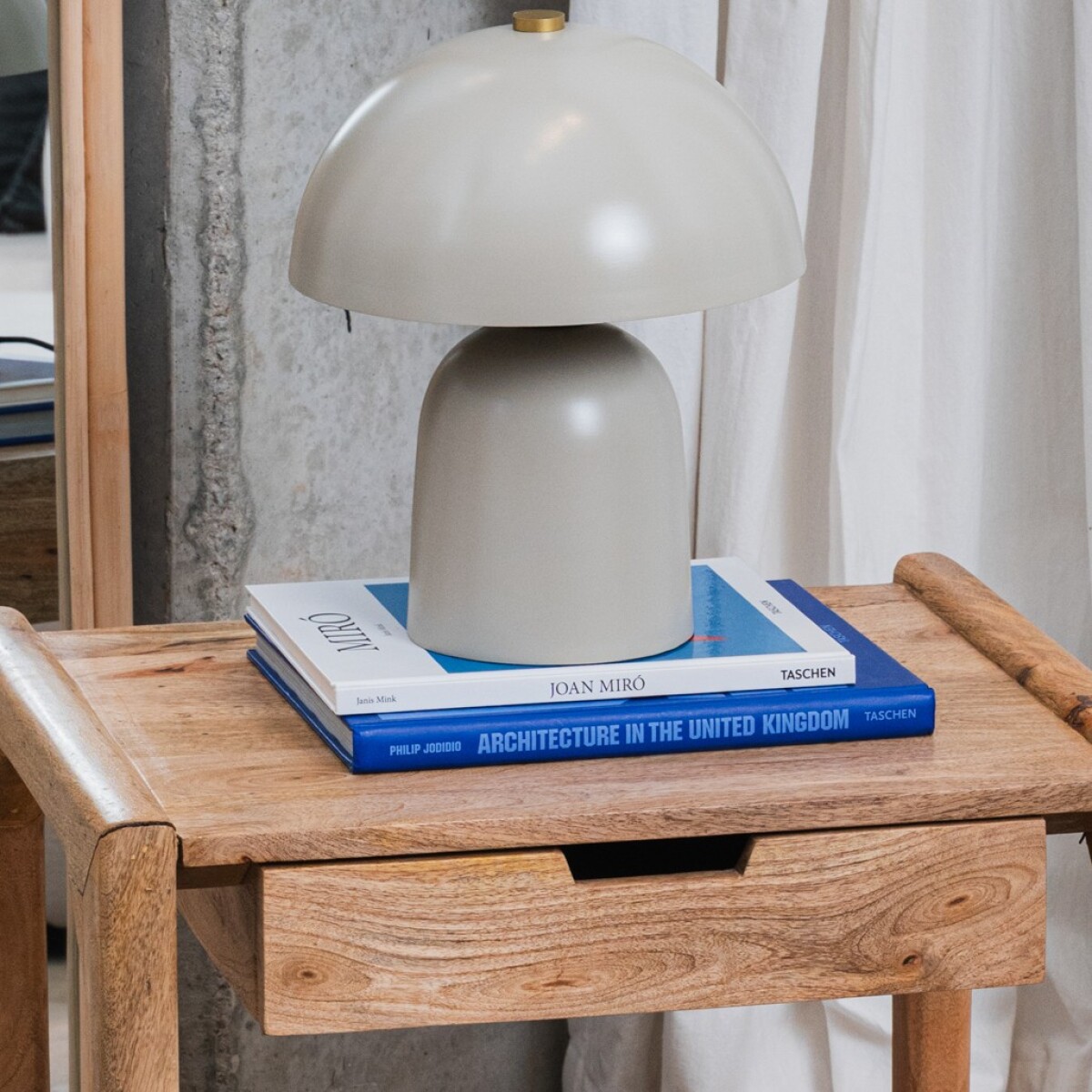 lampara de mesa Fungi, S, beige 