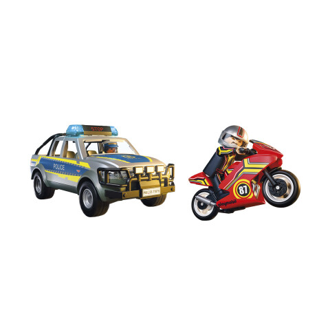 Persecución Policial con Luz y Sirena Playmobil 39 Piezas U