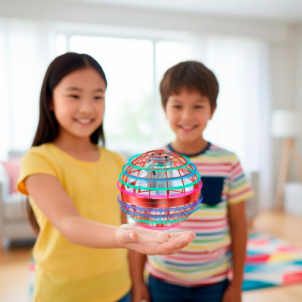 Bola Voladora Magica C/ Luces Spinner Drone Boomerang Color Rojo