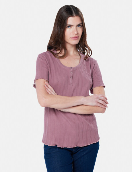 REMERA RIB CON BOTONES Rosado