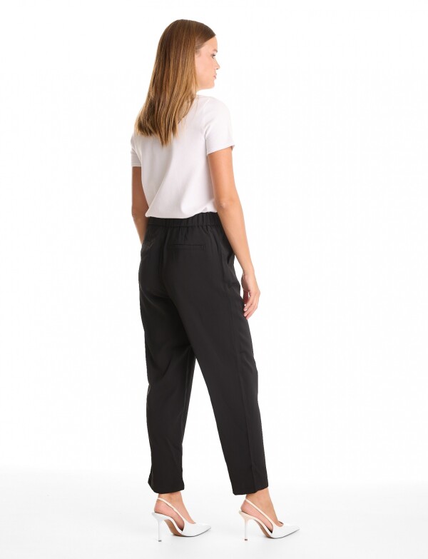 Pantalon Relaxed Fit & Cintura Elástica Posterior NEGRO