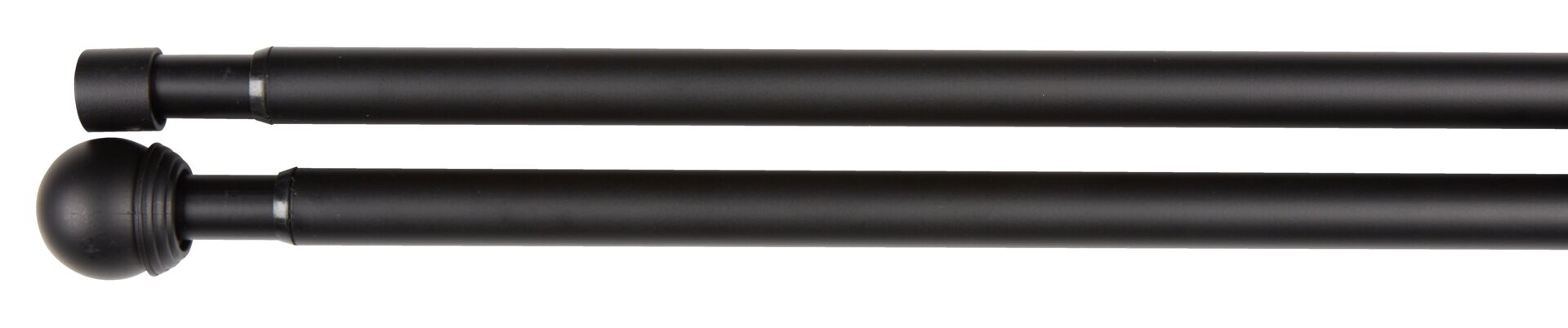 Barra cortina doble BALL 120-210cm - Negro 