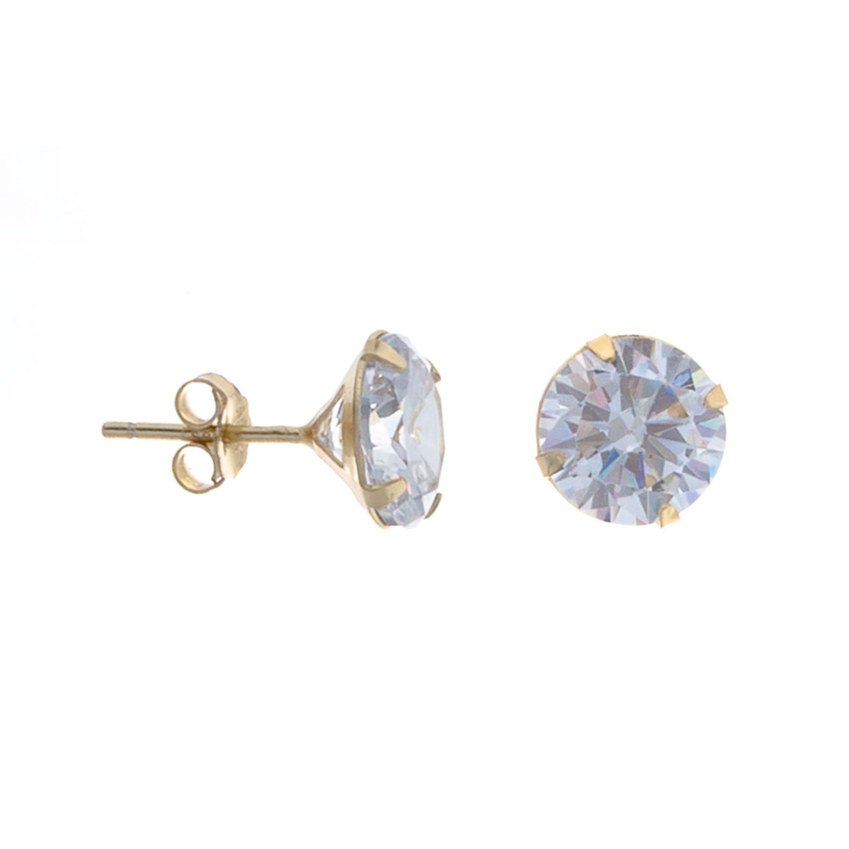 Par de caravanas de plata 925 con baño de oro amarillo y circonia. 