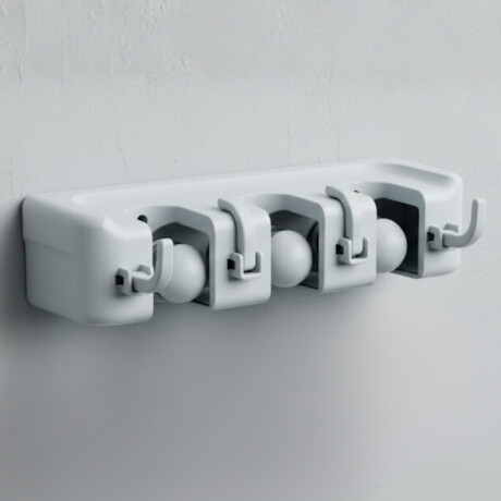 Soporte para escobas con 3 ganchos GRIS