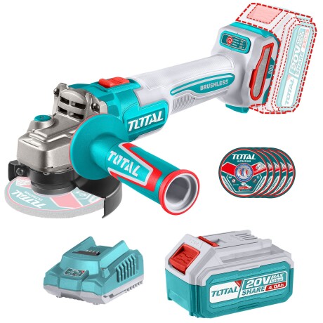 Amoladora Angular 4.1/2" Inalámbrica Sin Carbones 20v - 1 Batería 4.0Ah Amoladora Angular 4.1/2" Inalámbrica Sin Carbones 20v - 1 Batería 4.0Ah