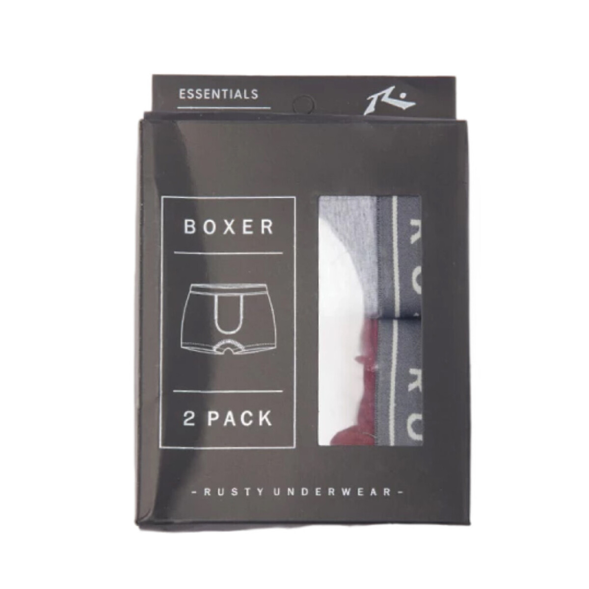 Boxer Rusty Kunz - Gris/Bordeaux 