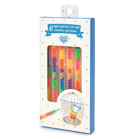 Set x6 lapiceras de gel Arcoiris Set x6 lapiceras de gel Arcoiris