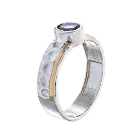 Anillo de plata 925, double en oro 18 ktes y circonias. Anillo de plata 925, double en oro 18 ktes y circonias.