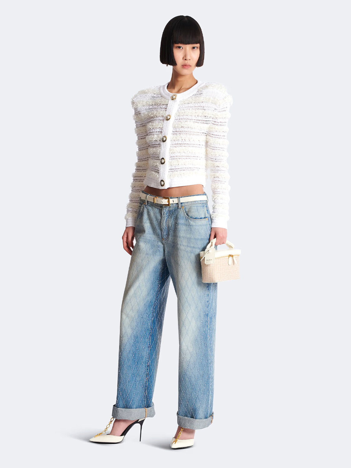 BALMAIN - JEANS STRAIGHT-FIT DIAMOND DENIM Alta Automática