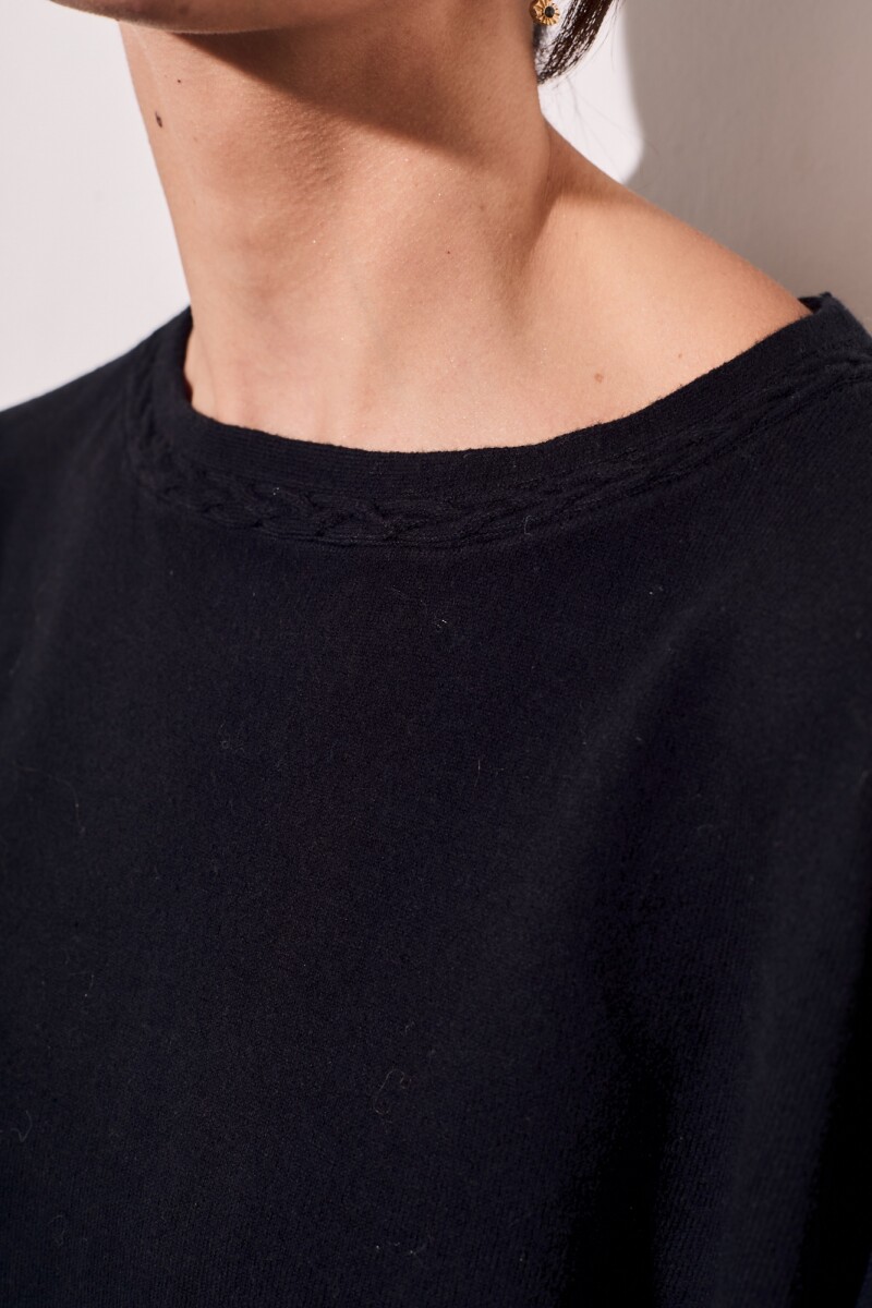 Sweater Algodón Elastano Negro
