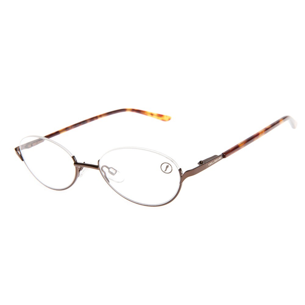 Lentes De Vista Acero Inoxidable Color Vibes Cuadrado Marrón/Marrón