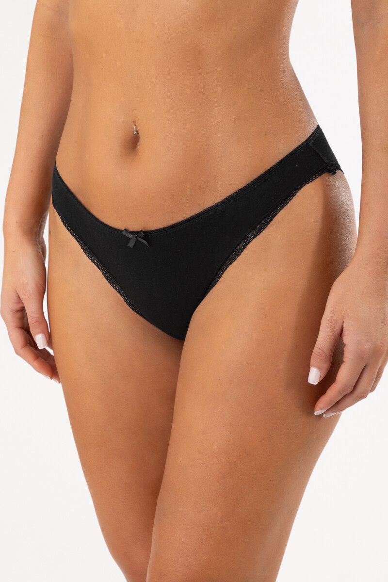 Bikini algodón lycra - Negro 