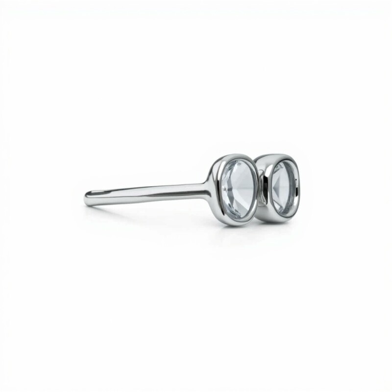 Anillo Óvalos-Plata rodinada-Piedra Topacio azul-AN2025 conpiedra