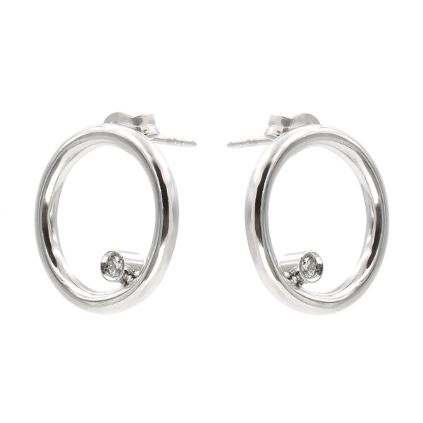 Caravanas Collete de oro blanco 18k con brillante Caravanas Collete de oro blanco 18k con brillante