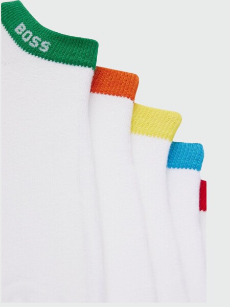 BOSS - Pack X 5 medias hasta el tobillo, RAINBOW Blanco