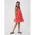 CROCHET WOVEN DRESS FIRE CORAL