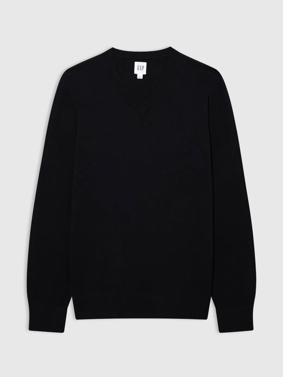 Buzo Algodòn Escote V Hombre - Black 