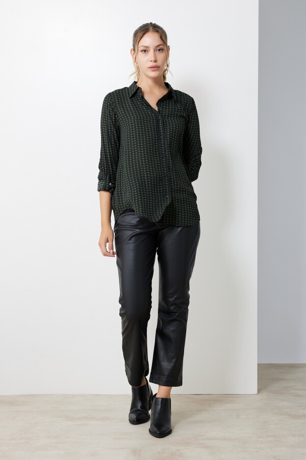 Camisa Crepe Printed NEGRO/VERDE