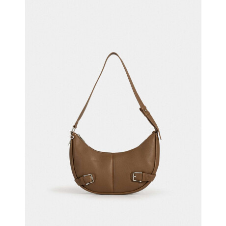 Bandolera Con Hebillas Marron Camel