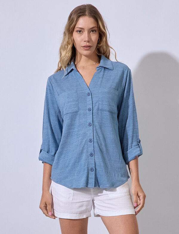 Camisa Tejida AZUL