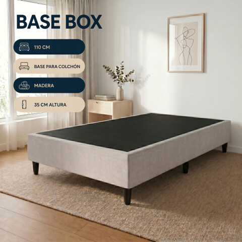 Base BOX 1 Plaza y Media 110x188x35 cm – Soporte Firme para Colchón | Gris Base BOX 1 Plaza y Media 110x188x35 cm – Soporte Firme para Colchón | Gris