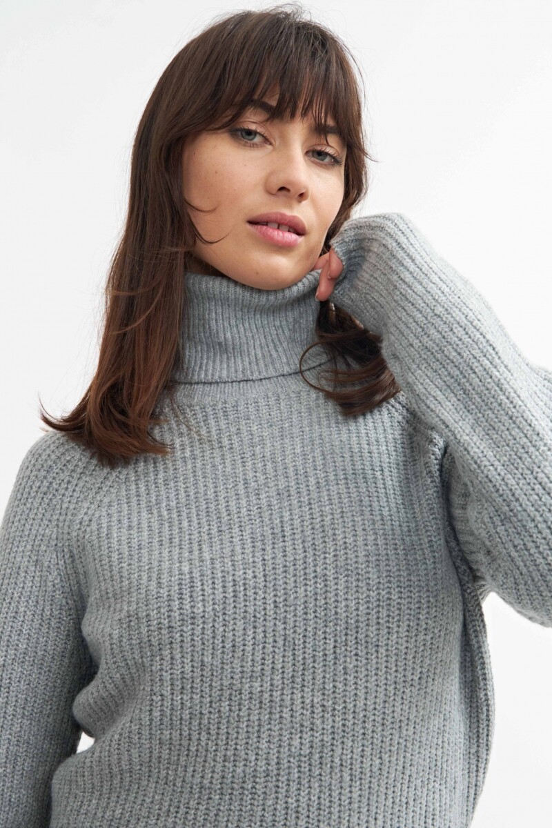 Sweater cuello rompeviento - GRIS 