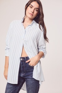 Blusa Rayas Celeste