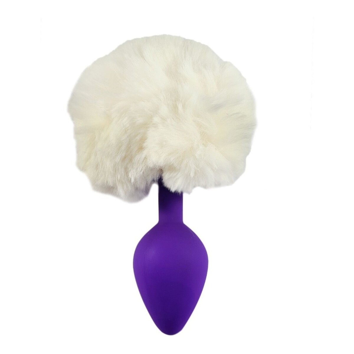 Plug Anal Pompon Conejita Consolador Estimulador Talle L - Color Variante Blanco violeta 