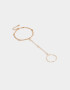 Pulseras Flexibles Pulsera Flexible Con Anillo Unido - Dorado