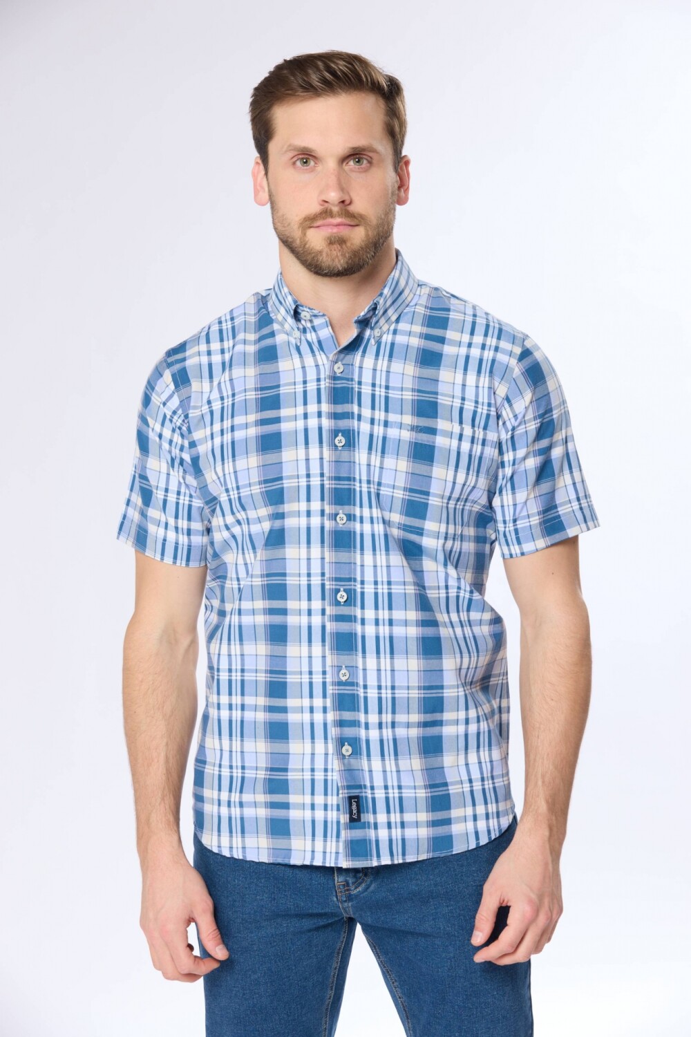CAMISA SPORT A CUADROS Azul