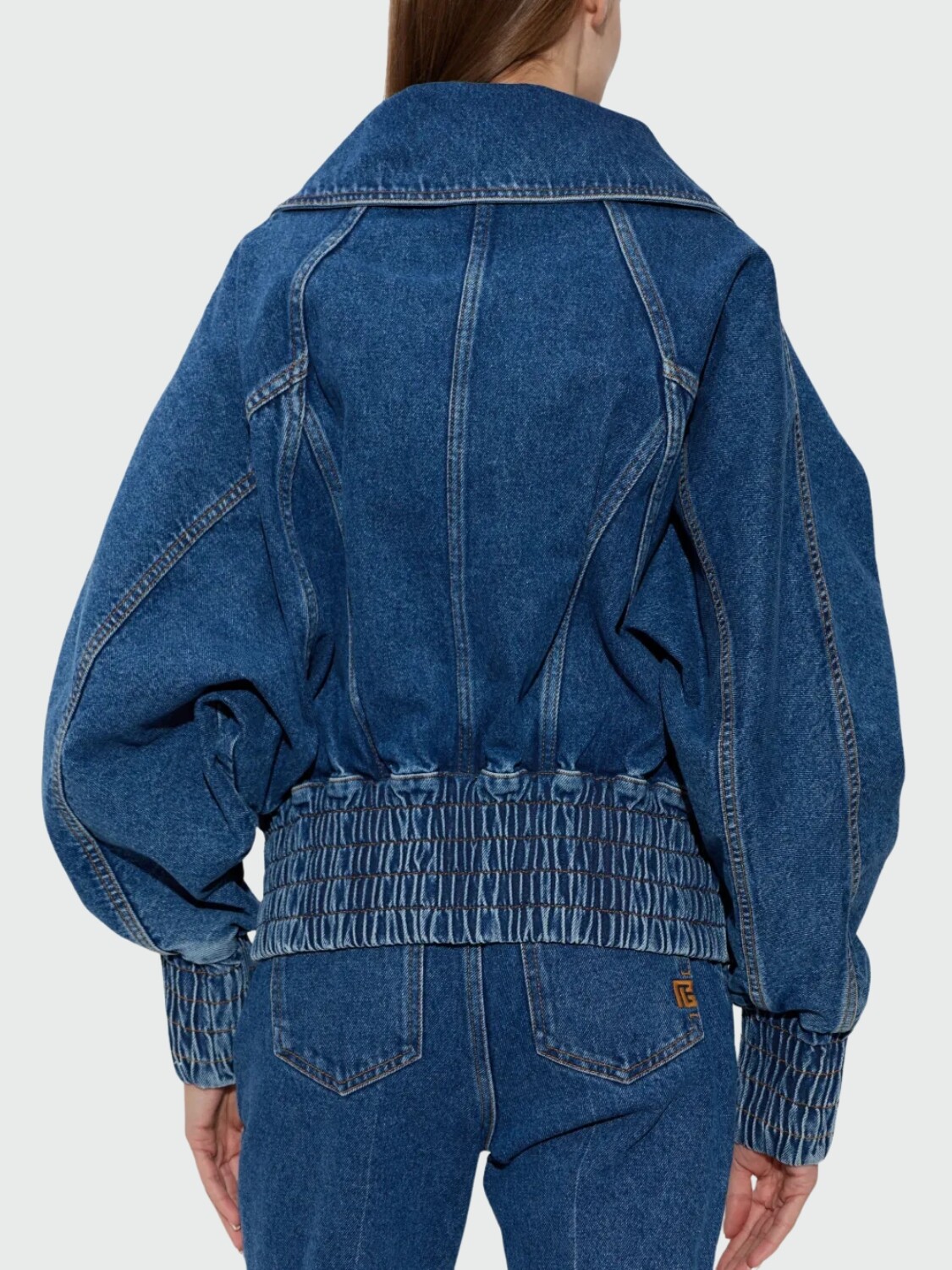 BALMAIN - Campera de Jean Zip-Up Alta Automática