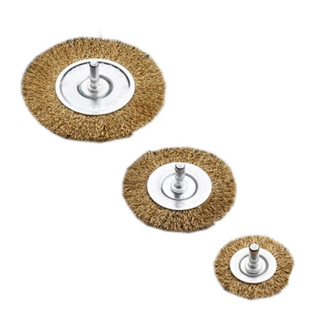 CEPILLO DE ALAMBRE BRONCE 75MM CON VASTAGO PRO HARDEN ++ Sin color