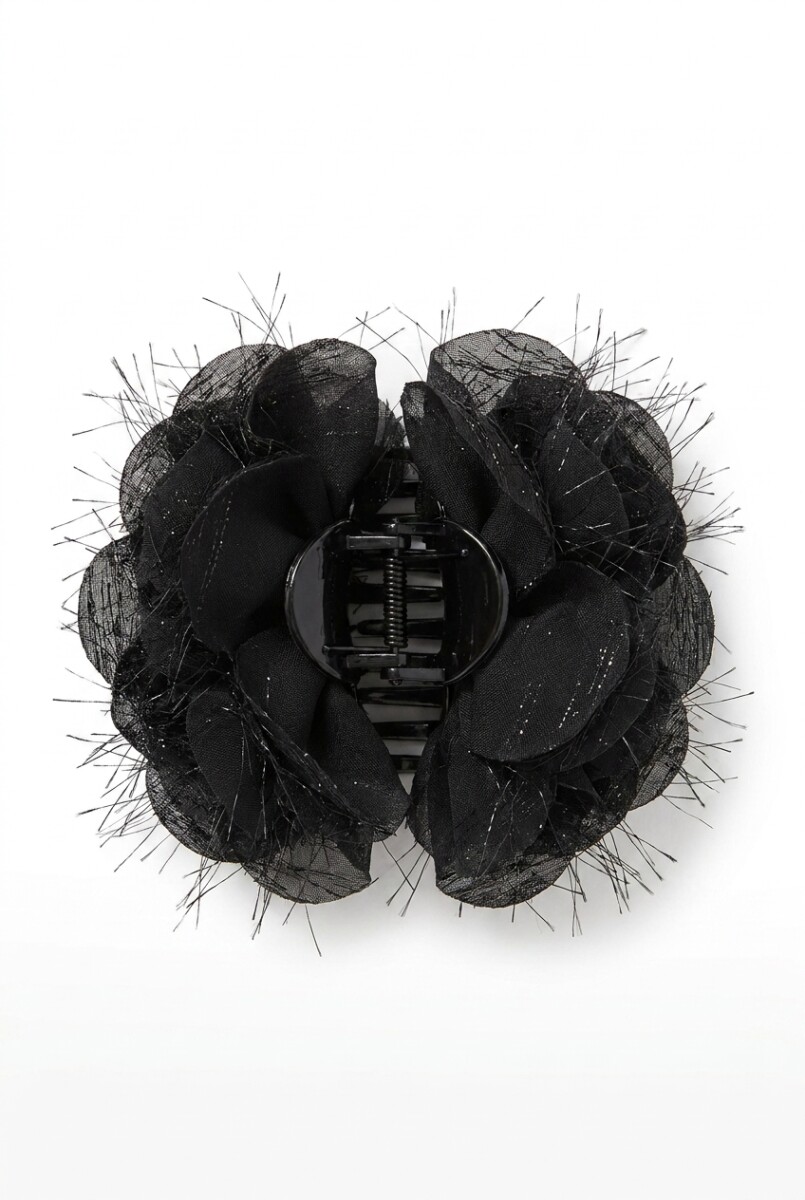Broche flor party - negro 