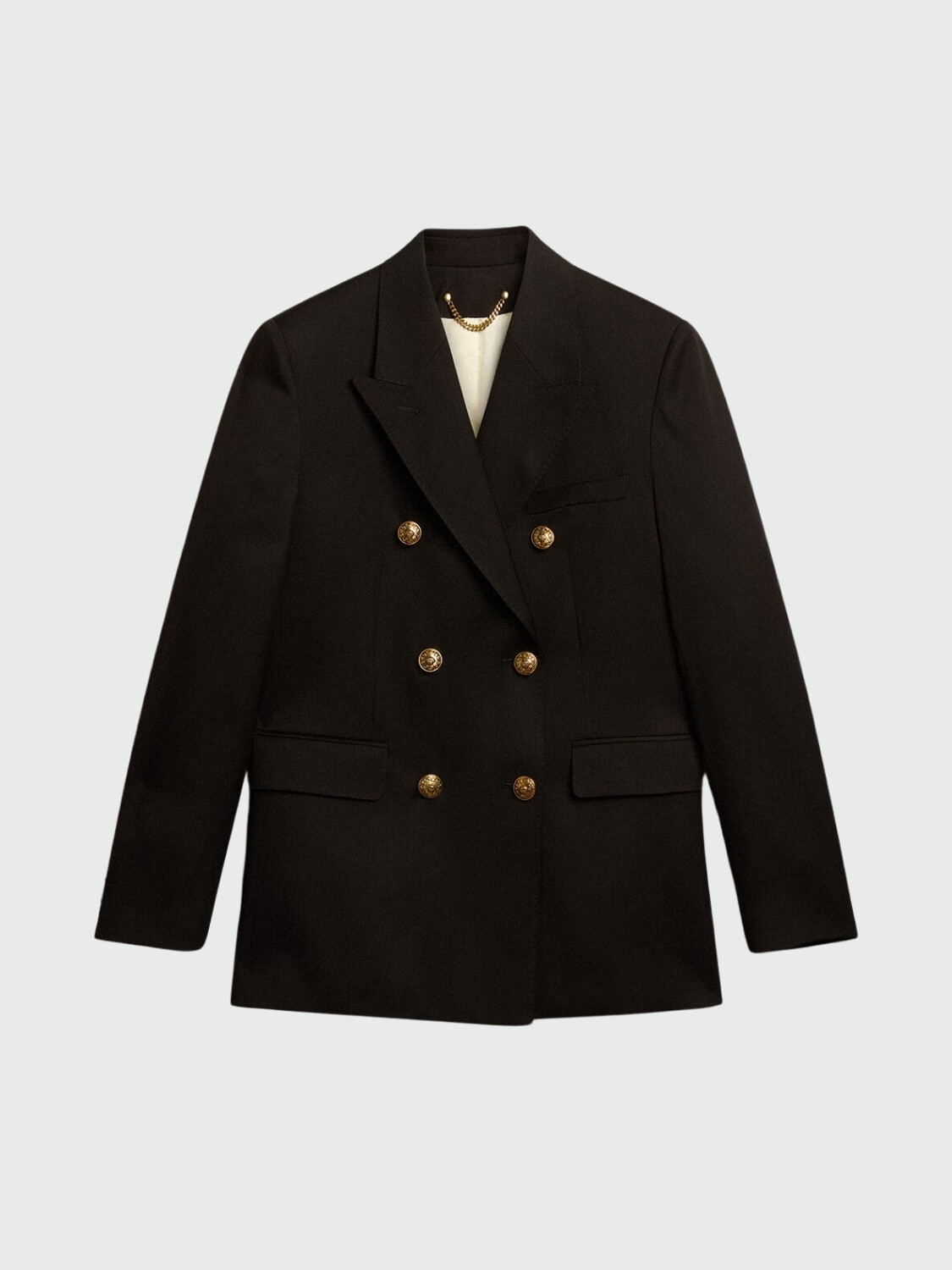 Golden Goose- Blazer cruzado de lana virgen con botones Negro