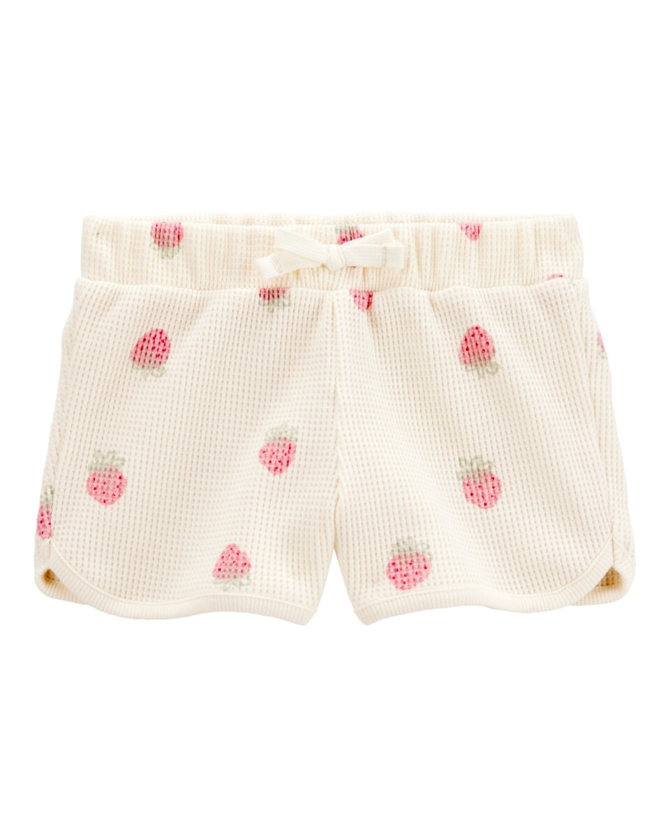 Short de algodón térmico, diseño frutillas 
