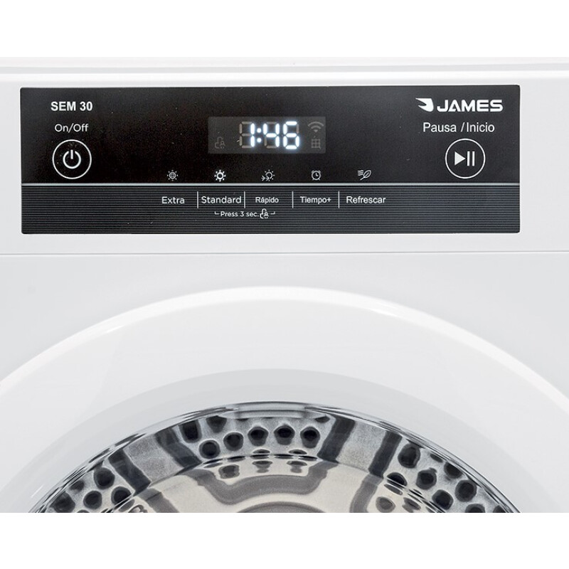 Secarropas James 7 Kg Display Antiarrugas Regulable Color Blanco Secarropas James 7 Kg Display Antiarrugas Regulable Color Blanco