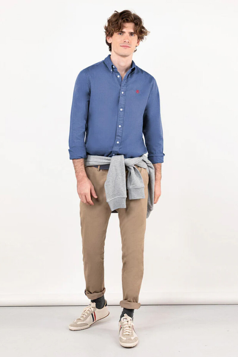 Camisa Garment Dyed El Ganso Azul Klain