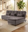 Sillon Cama con Chaise Izquierdo y derecho Nice Chumbo Steel
