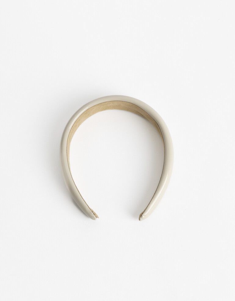 Vinchas Rígidas Liso Vincha Glossy Crema - Blanco Crema