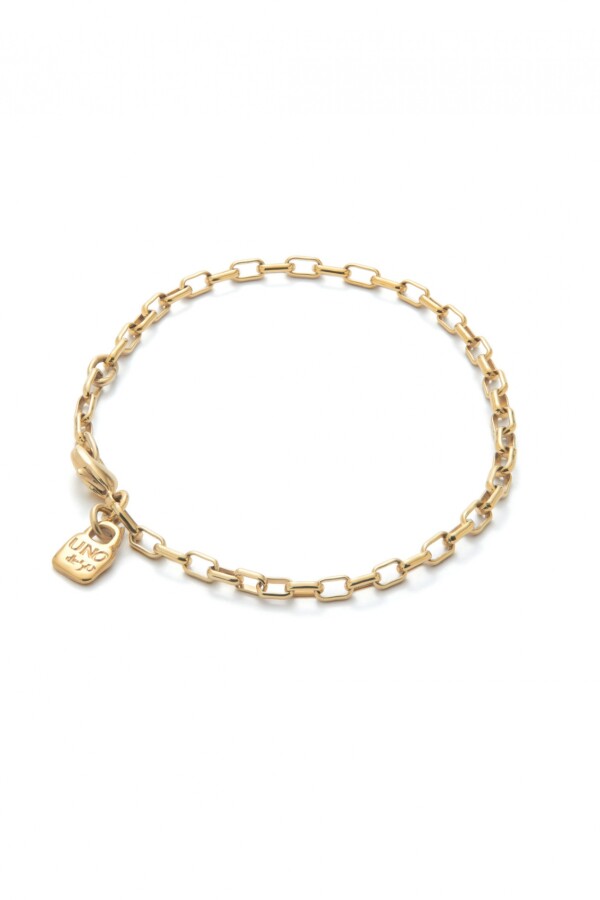 PULSERA CON ESLABONES MEDIANOS BAÑADA EN ORO 18K Pulsera