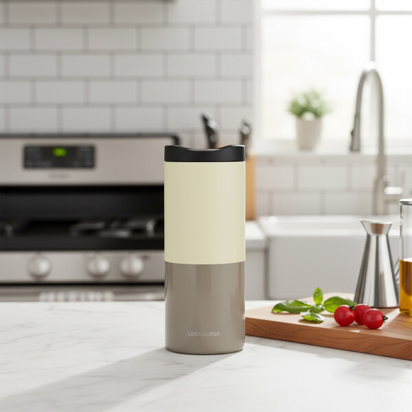 Vaso Térmico Botella Acero Inoxidable 450ml Lock&Lock Color Beige