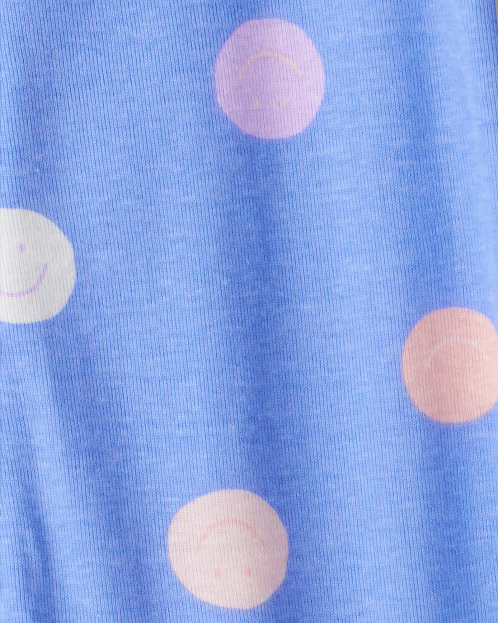 Pijama una pieza de algodón, con pie, diseño sonrisas Sin color