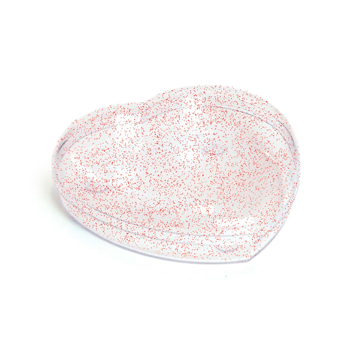 Caja de Acrílico Corazón - con Glitter Rojo 